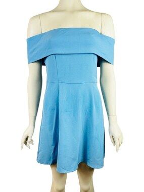 Superdown Off The Shoulder Mini Dress Women's Small Blue Revolve $98